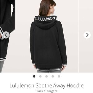 Lululemon Soothe Away sweater Hoodie- size 4. Black with white accents.